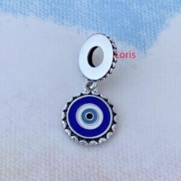 Pandora Blue Evil Eye Dangle Charm,Nazar - Picture 2 of 3